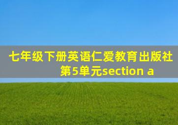 七年级下册英语仁爱教育出版社 第5单元section a